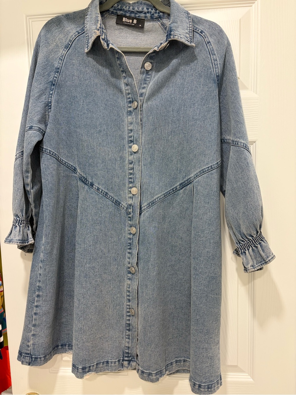 Blue B Light Blue Denim Shirt Dress
